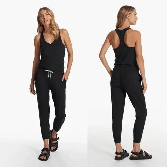 Vuori Women's Lux Jumpsuit Sleeveless Racerback Black Size Large Everyday Casual